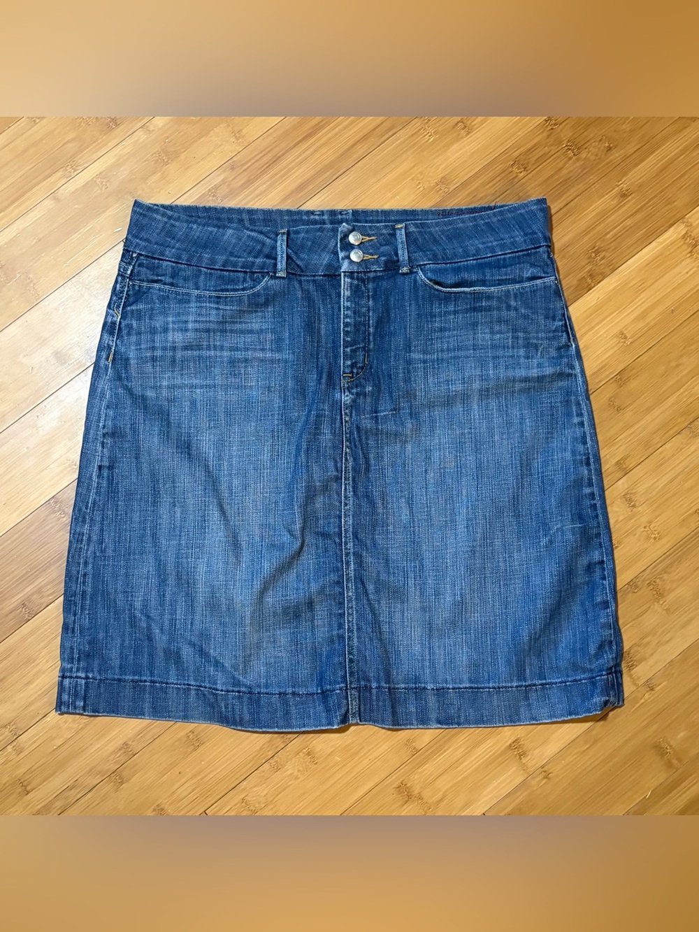 Banana Republic Denim Skirt Womens 16 Blue Stretch Jean Skirt Y2K 2008